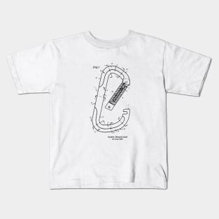 Rock Climbing Carabiner Patent Art Kids T-Shirt